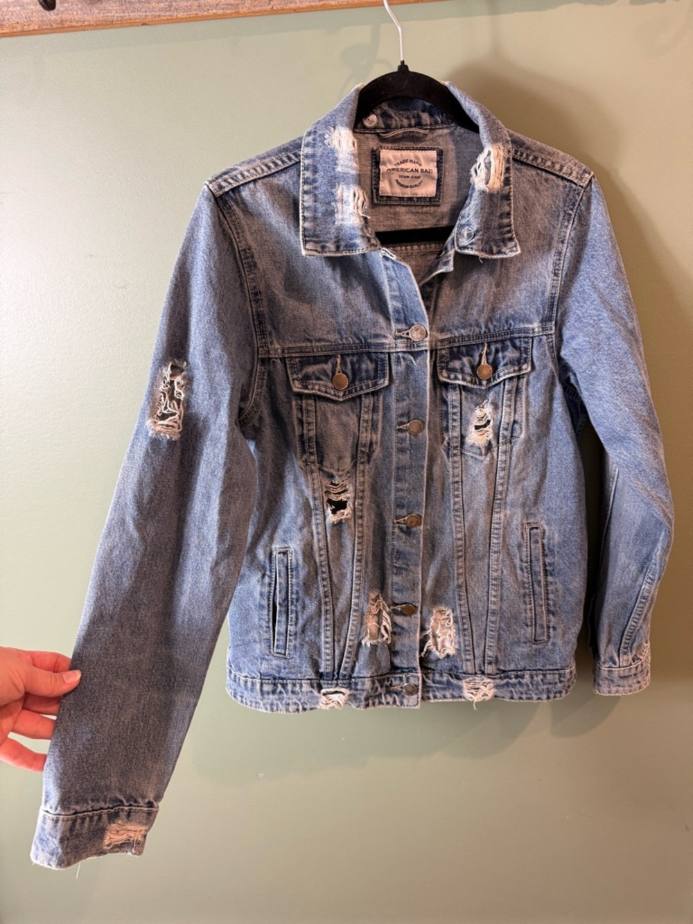 Distressed Light Blue Denim Jacket - Classic Women's Trucker